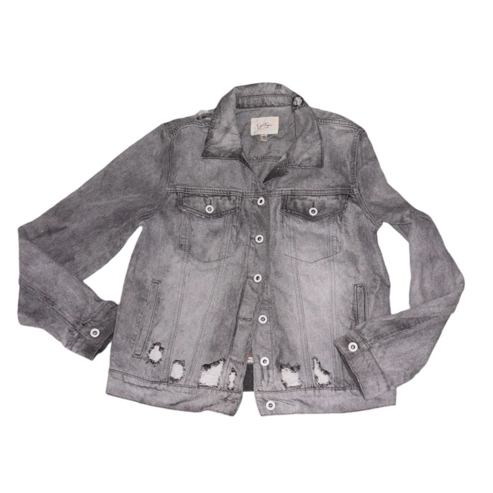 Jessica Simpson Gray distress Jacket Size M